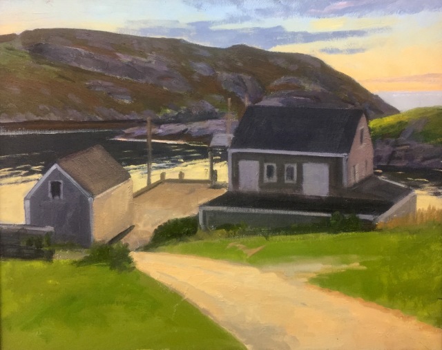 Monhegan Dock Sunset by Kevin Beers 16x20 Oil