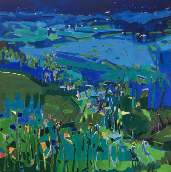 First Light by Karen Blair 77x77" Mixed Media