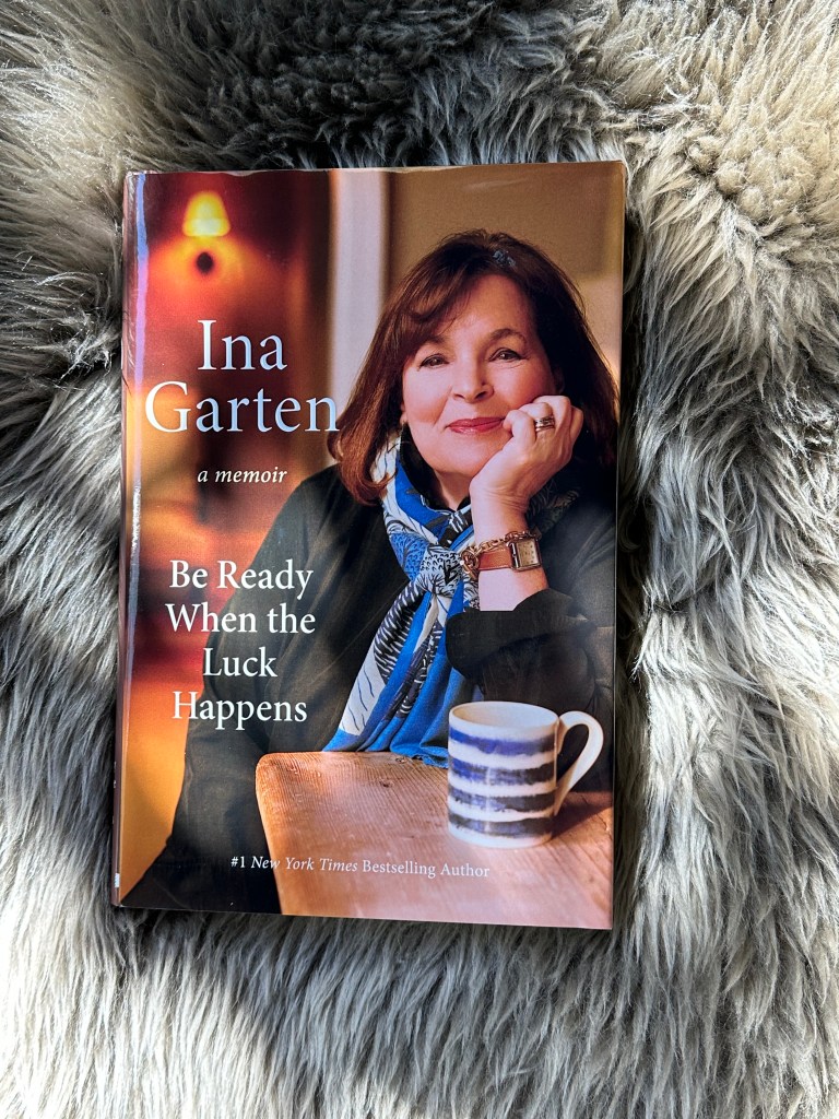 Sheepskin in sun, book, Ina Garten, A memoir, Be Ready When the Luck Happens