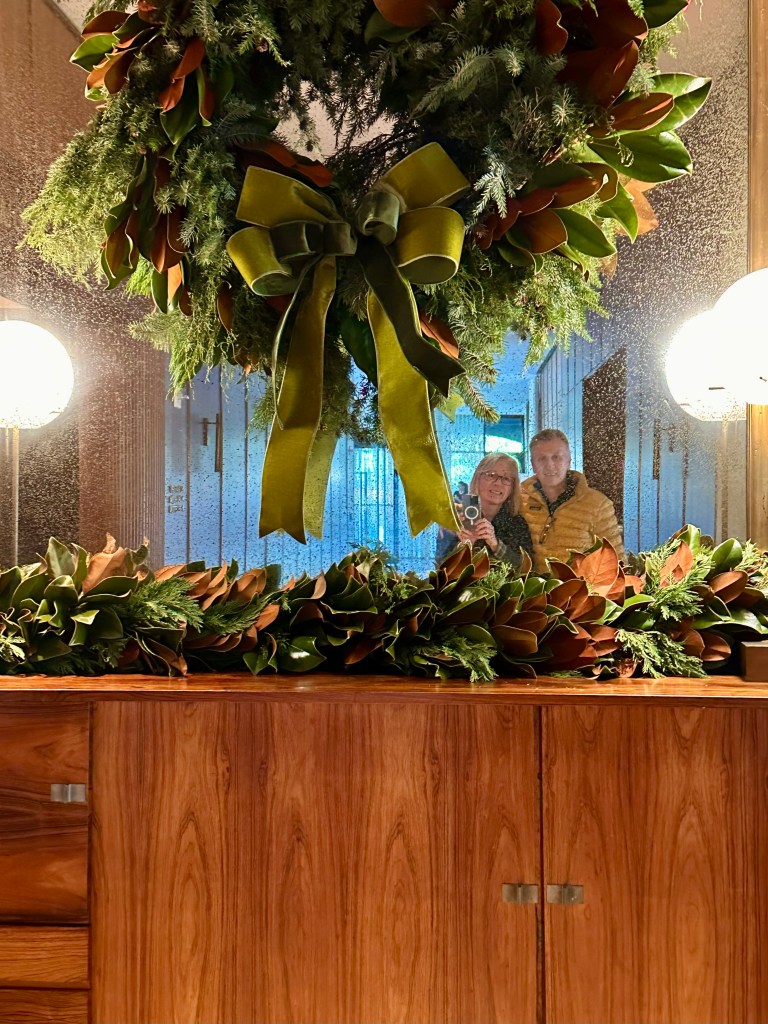Selfie in mirror at The Dewberry Hotel in Charleston, SC