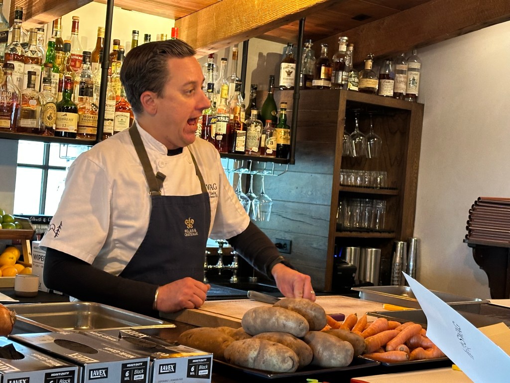 Pop up cooking class took place in the bar area with Chef Josh Vilain from The Swag in North Carolina.